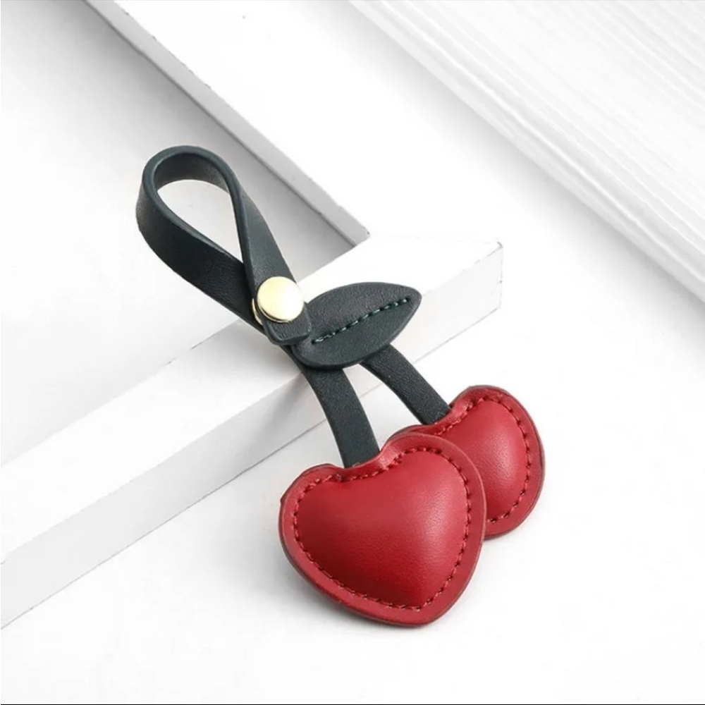 NWT Heart Cherries 🍒 Bag Charm - Picture 3 of 8